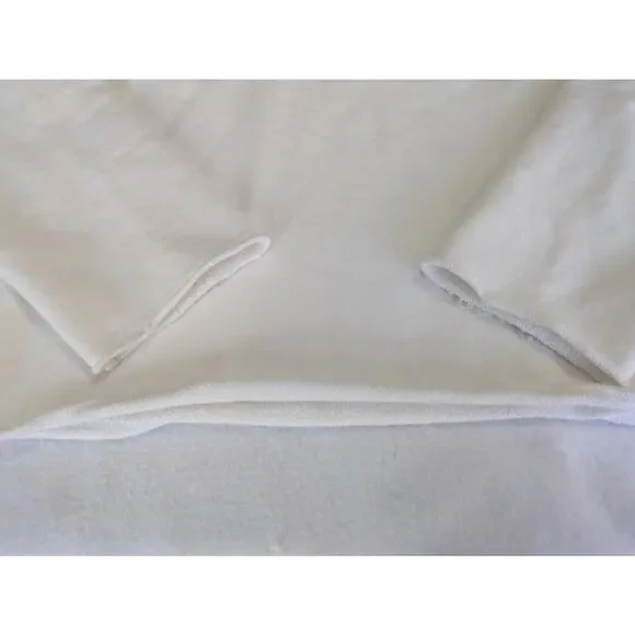 Emerson Fry Sweatshirt Raw Edge White Turtleneck XS Minimalist Crop Luxe Top - Picture 4 of 10